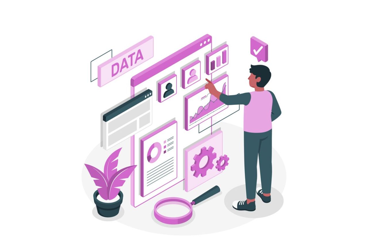 Ilustrasi mengelola data pengguna secara aman untuk bisnis digital